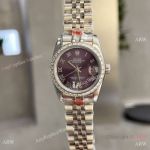 Replica Rolex Datejust 31 Watches Ss Case Roman VI with diamond